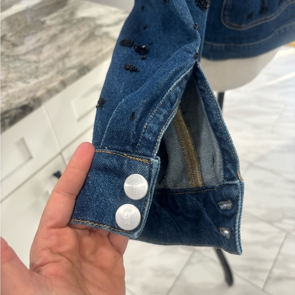 Pilcro Dark Blue Embellished Jean Jacket - Picture 6 of 11